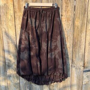 Chic High-Low Brown Skirt